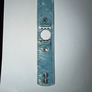 Genuine Leather Turquoise Shibori Cuff Watchband by Spark’l. Size Medium